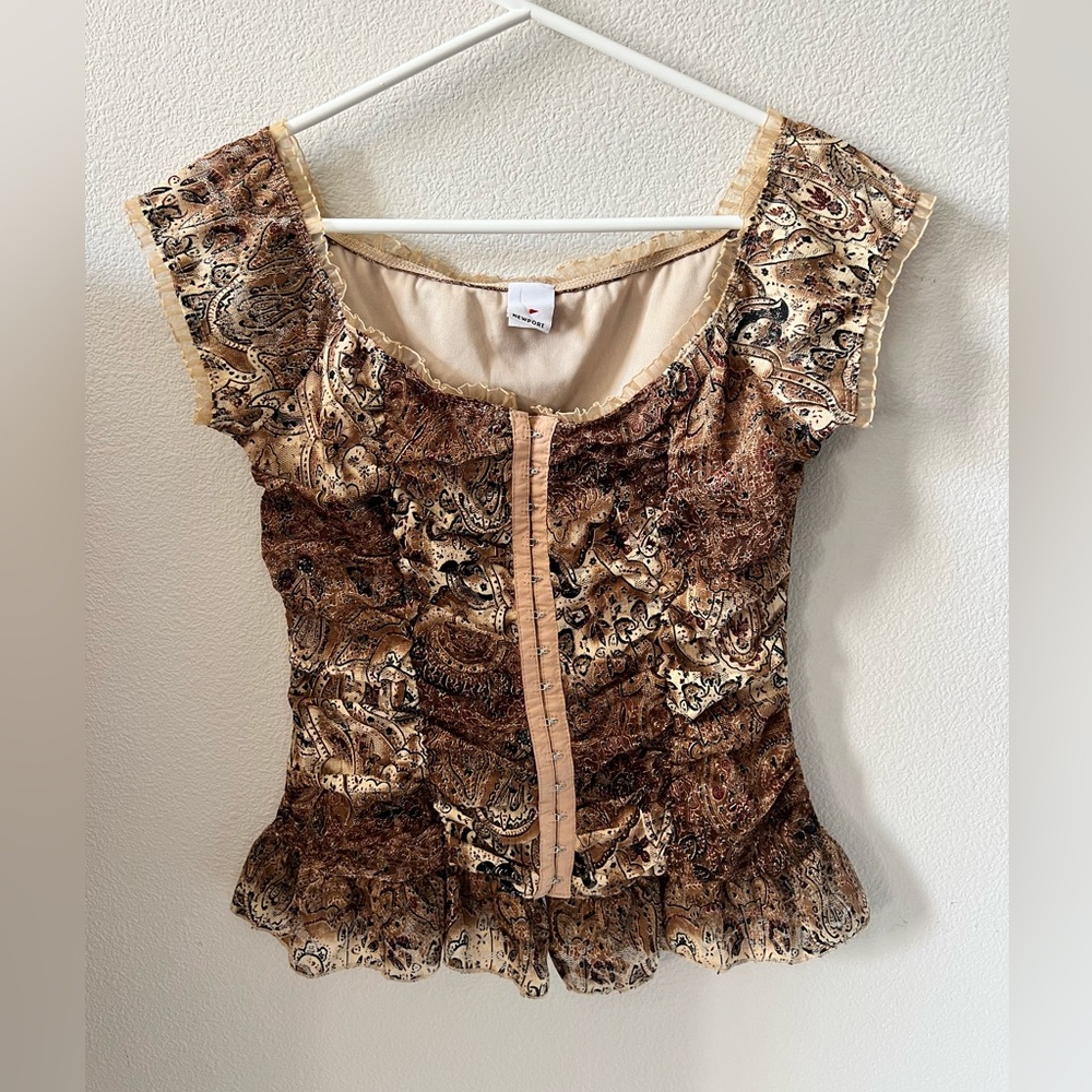 Printed Peasant-Style Top
